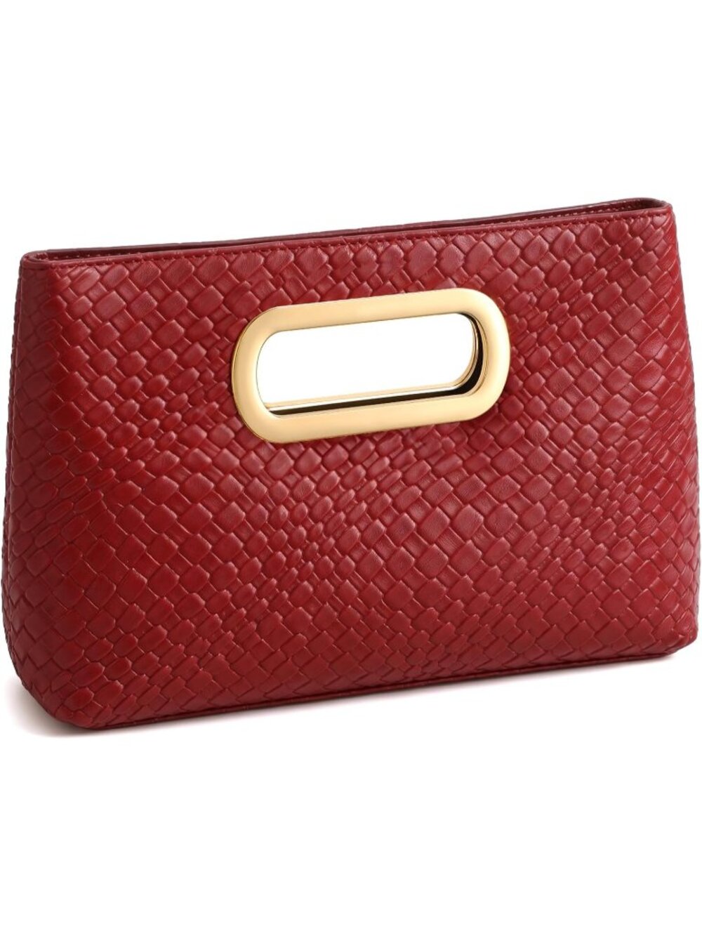 〽️Women's Red Faux Leather Detachable Chain Wedding Party Handbag Clutch Purse